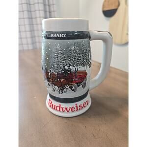 CS57 - 1983 Budweiser 50th Anniversary Holiday 6.5" Christmas Stein - Mug Cup